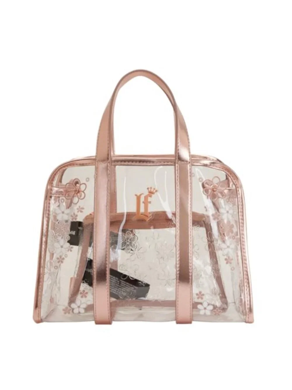 Loungefly Clear Floral PVC Crossbody Purse with Faux Leather Trim